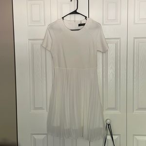 White pleated dress